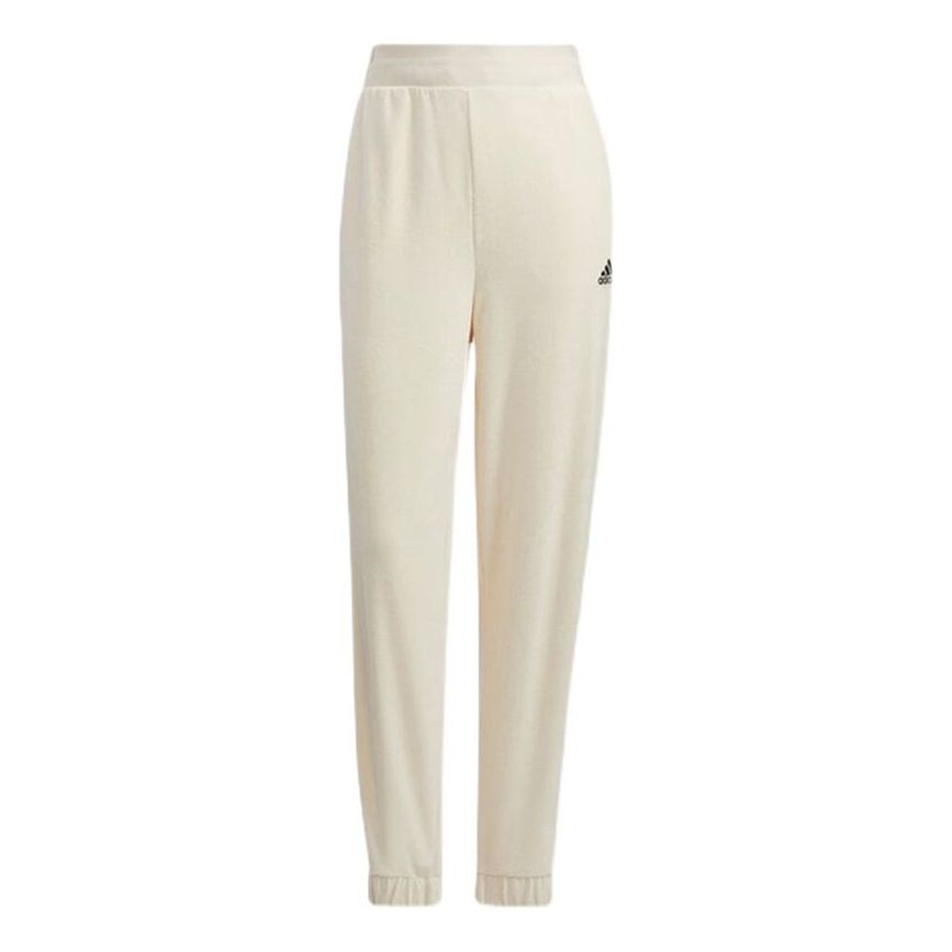 (WMNS) adidas Velour Pants Asia Sizing 'White' HG1824