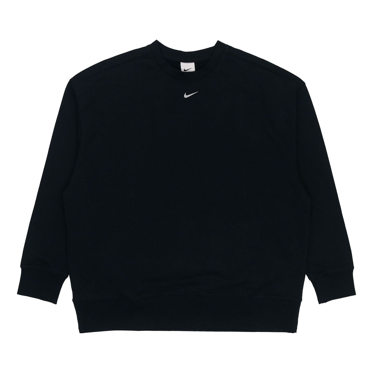 (WMNS) Nike Solid Color Logo Knit Round Neck Pullover Black Hoodie DD5468-010