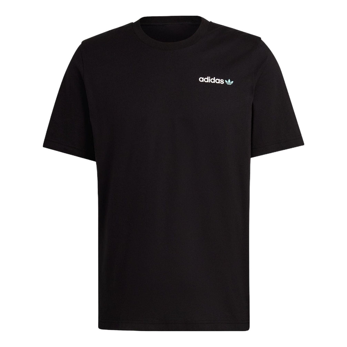 Men's adidas originals Back Sailboat Pattern Alphabet Printing Loose Round Neck Short Sleeve Black T-Shirt HR7907