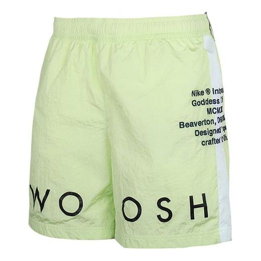 Nike Sportswear Swoosh Side Alphabet Embroidered Woven Sports Shorts Light Green CJ4905-701