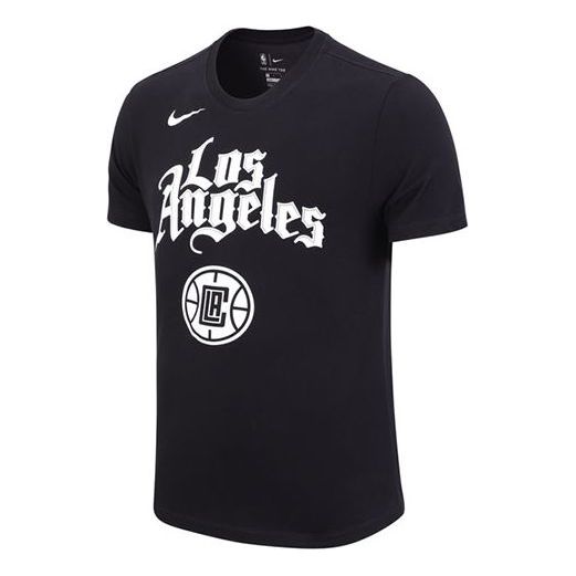 Nike Los Angeles Clippers Basketball Sports Printing Short Sleeve Black CT9824-010