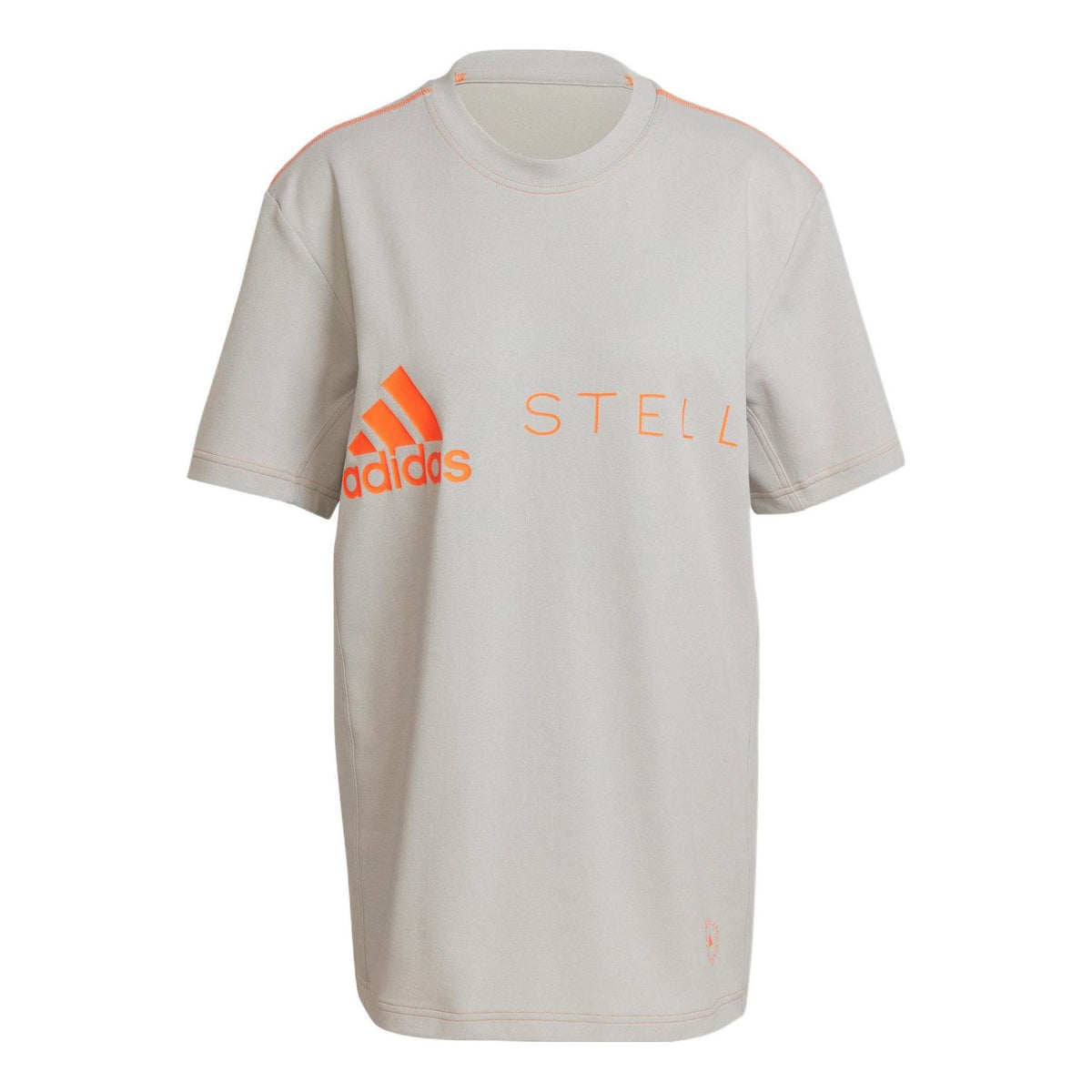 (WMNS) adidas by Stella McCartney Logo T-Shirt Asia Sizing 'Grey Orange' HB7404