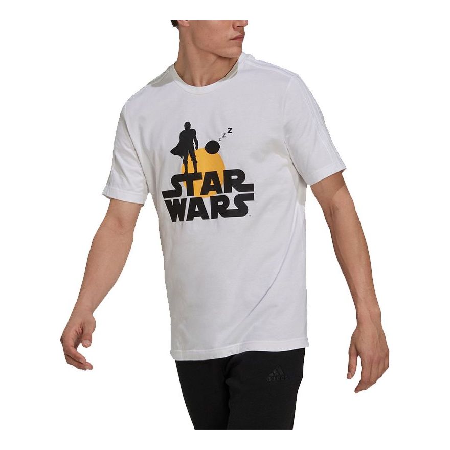 adidas Star War Subject Printing Sports Short Sleeve White GS6223