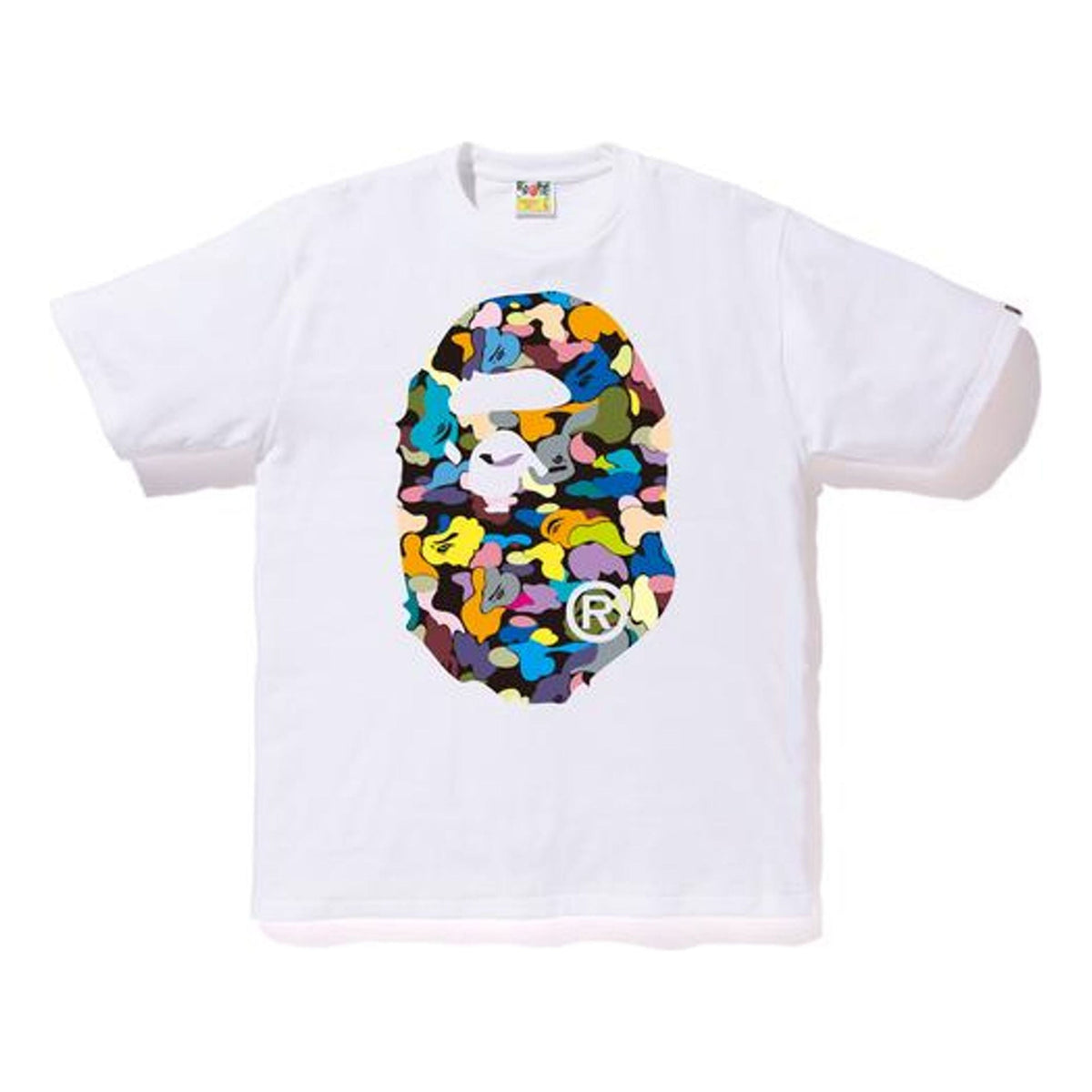 BAPE Multi Camo Big Ape Head Tee Short-sleeved Unisex White/Black BAPE-SS18-028