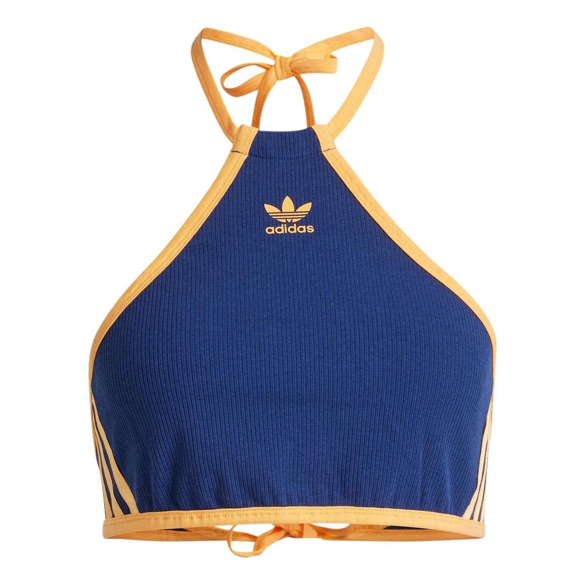 (WMNS) adidas Originals Rib Neck Halter Long Sleeve Top Asia Sizing 'Dark Blue' JH0612