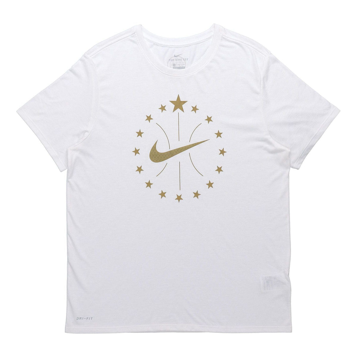 Nike Bronzing Logo Sports Quick Dry Basketball Short Sleeve White 913343-100