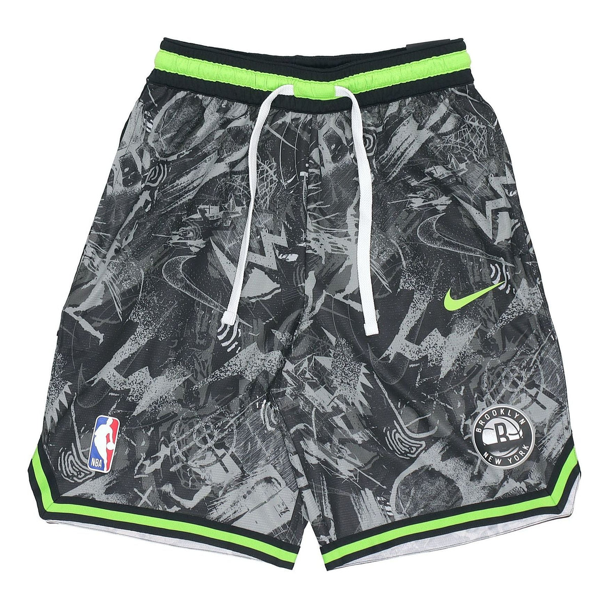 Nike NBA Brooklyn Nets Light Breathable Quick Dry Full Print Loose Basketball Shorts Black DJ4034-308
