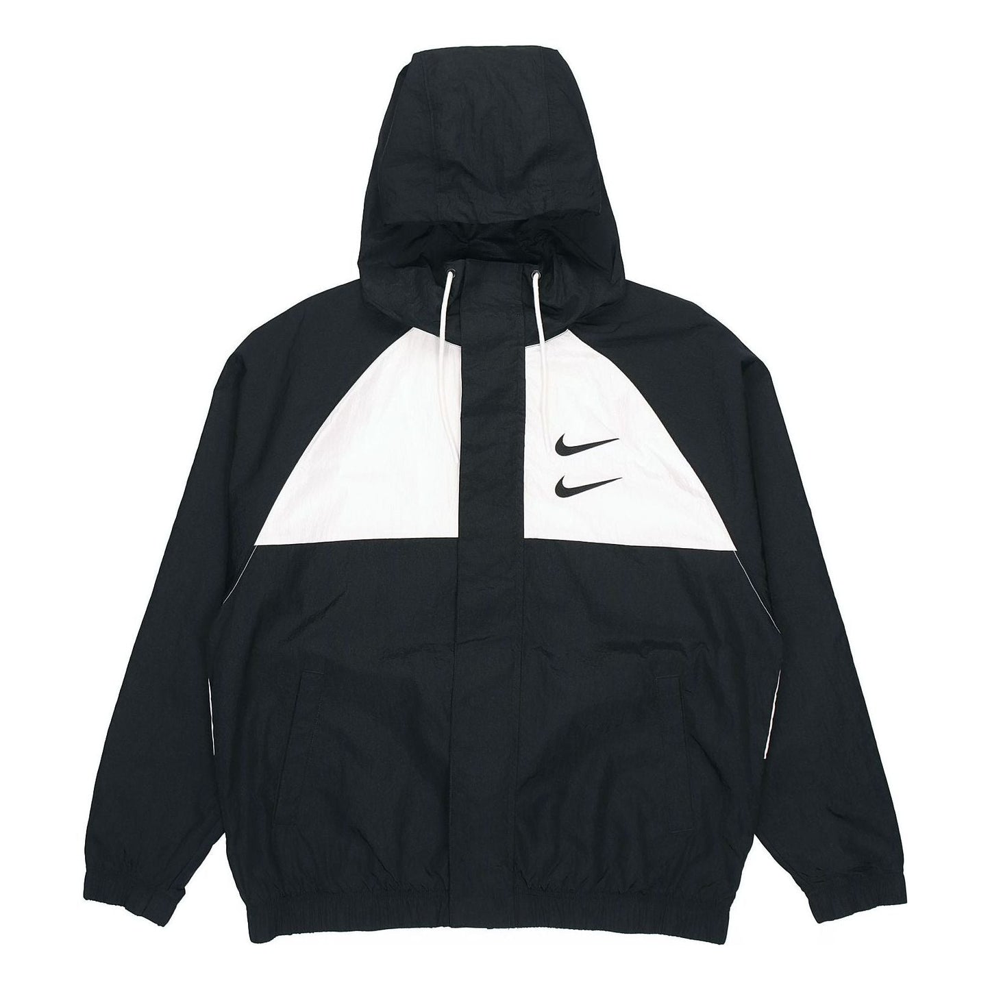 Nike Swoosh Windproof Sports Woven Hooded Jacket Black DJ9647-011
