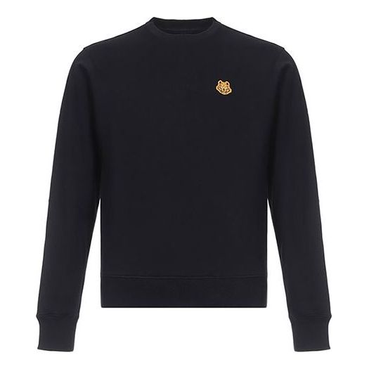 KENZO Small Tiger Head Round Collar Long Sleeve Sports Male Black FA65SW0034MD-99