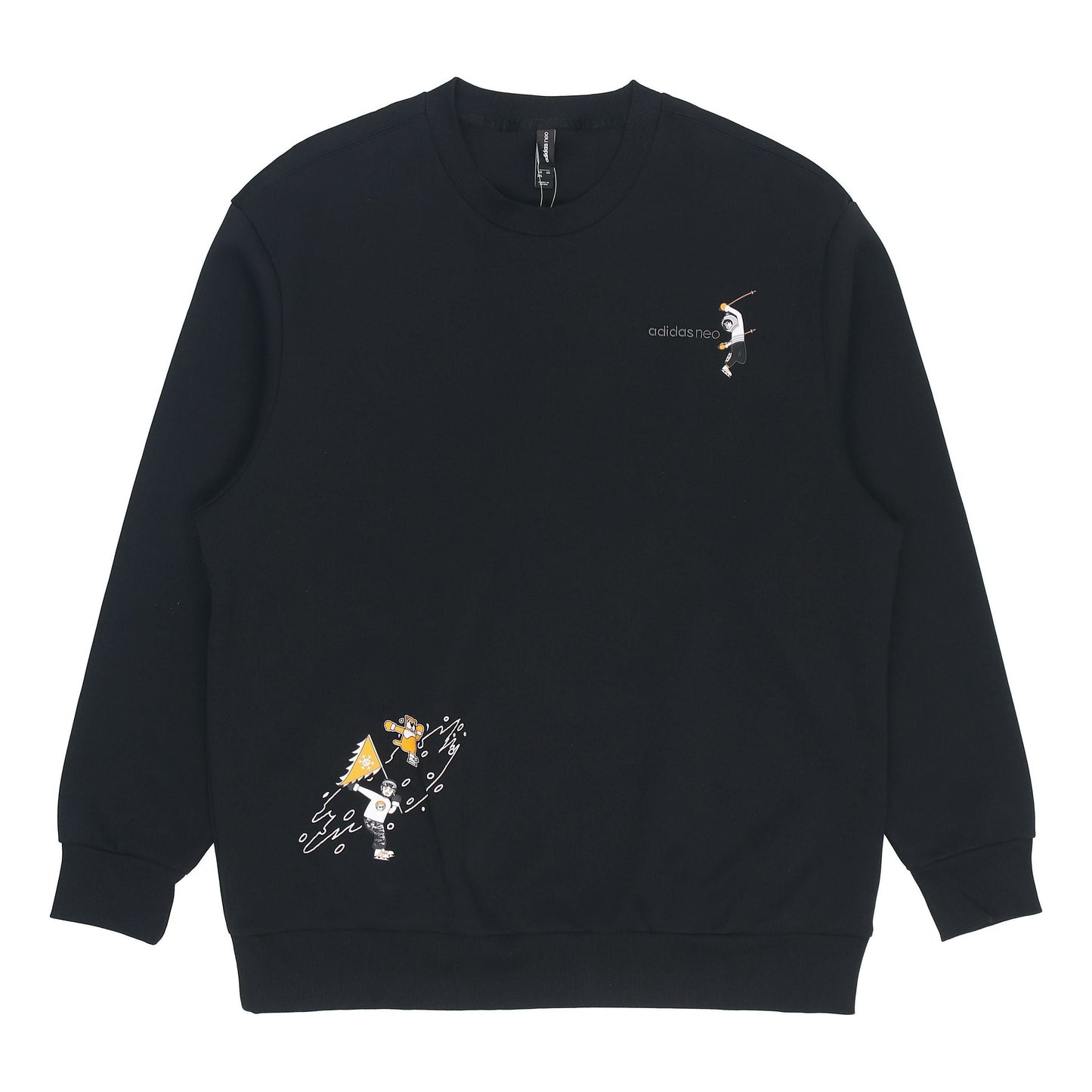 Men's adidas neo Casual Sports Pullover Round Neck Black HG9031