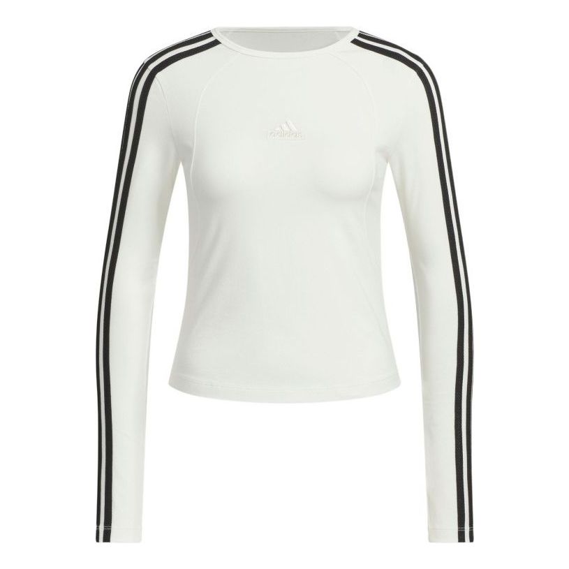 (WMNS) adidas 3-Stripes Long Sleeves T-Shirt Asia Sizing 'White' JW4643