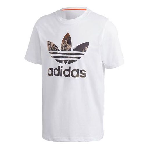 adidas originals CAMO TRF TEE Large logo Printing Sports Short Sleeve White GD5949