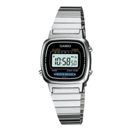 CASIO Quartz Waterproof Unisex Silver Digital LA670WD-1