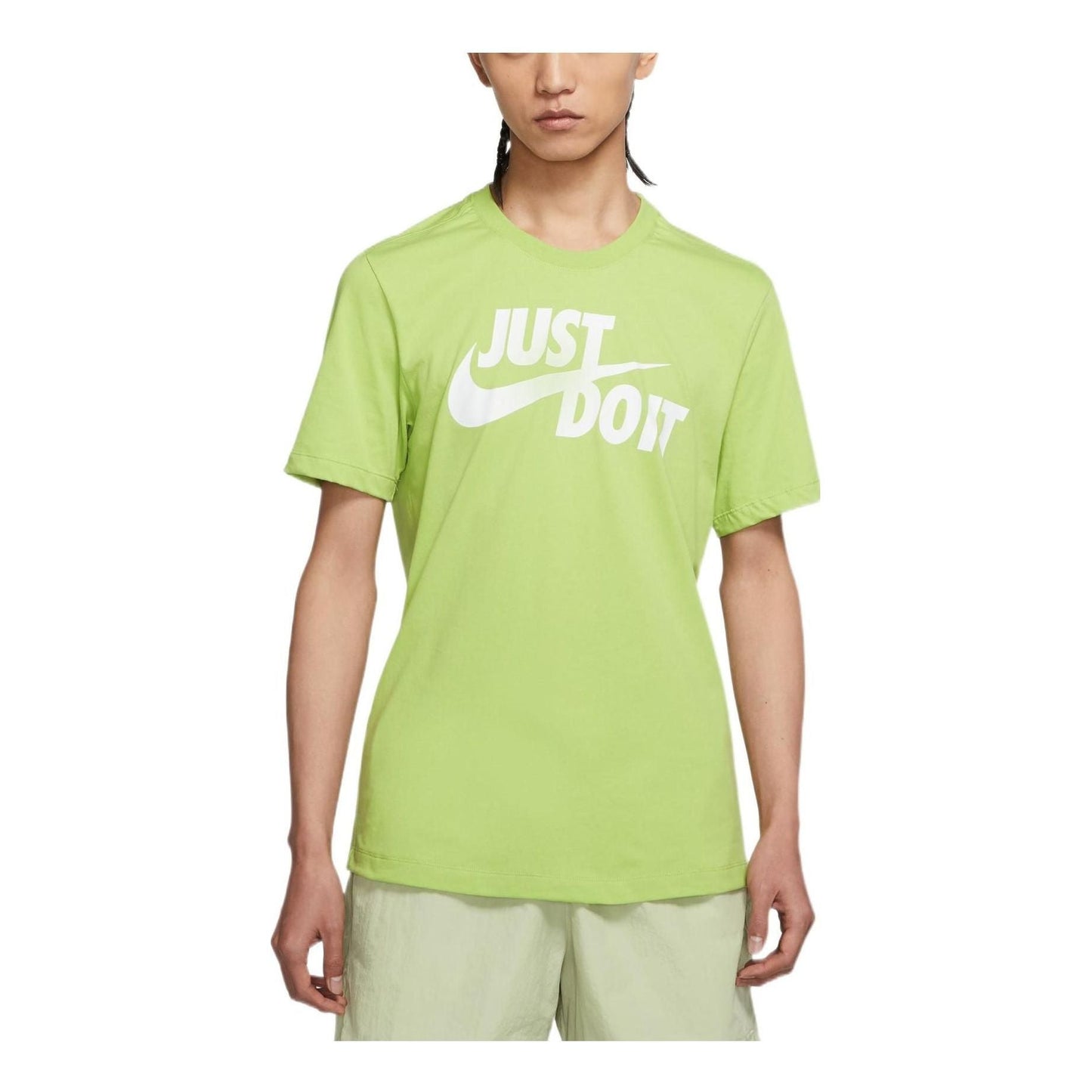 Nike Large Alphabet Logo Printing Round Neck Casual Sports Short Sleeve Green AR5007-332