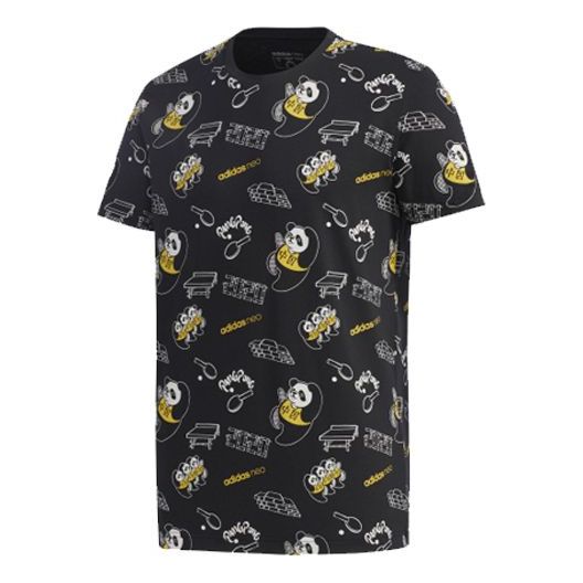 adidas neo Casual Sports Bear Short Sleeve Black GK1539