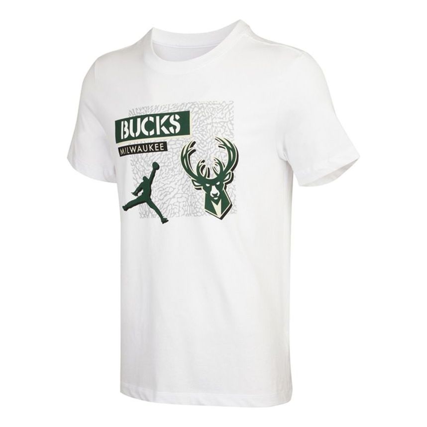 Men's Nike Mil Nk Df Es Jdn Stmt 2 T Pattern Printing Round Neck Sports Short Sleeve White T-Shirt DA6635-100