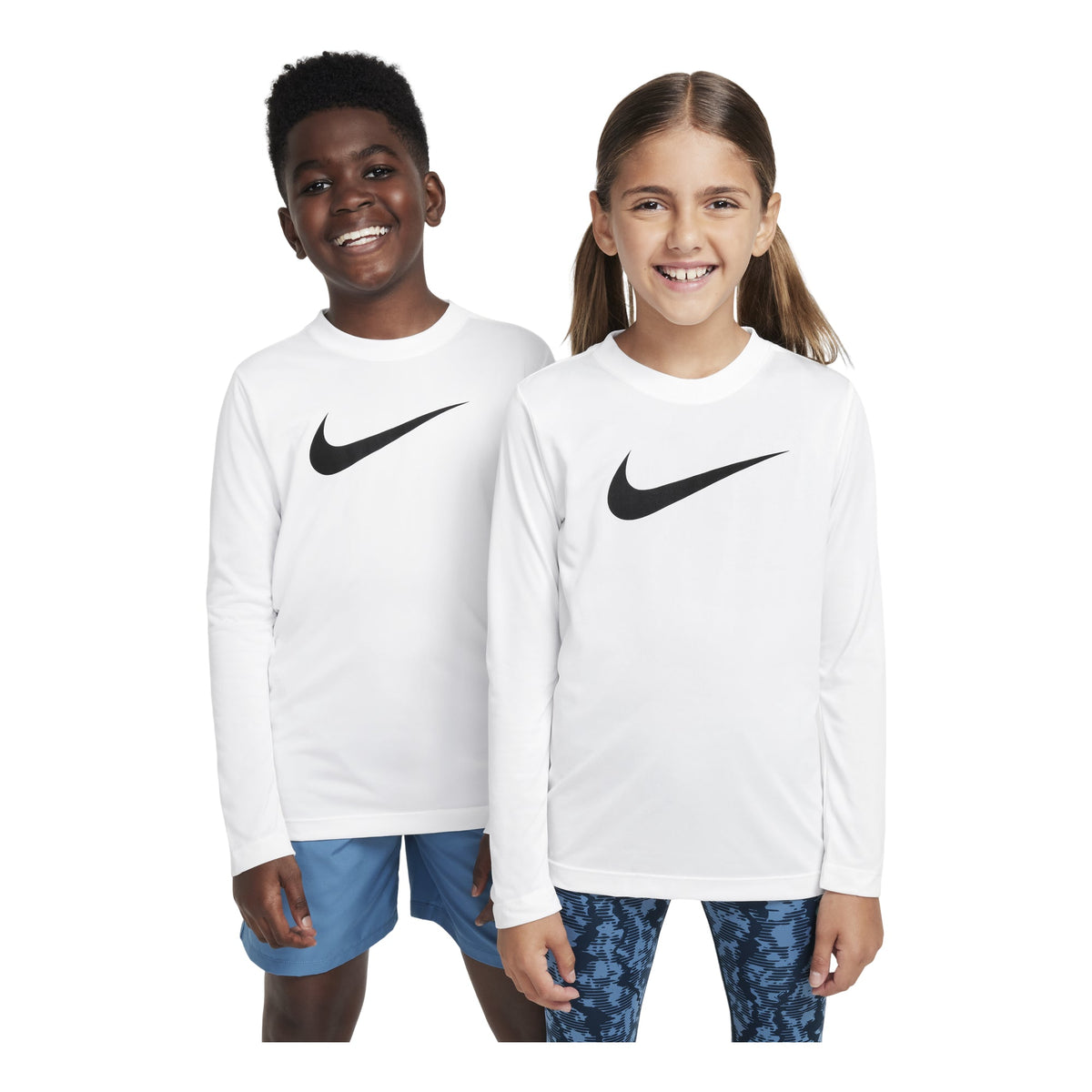 (GS) Nike Legend Dri-FIT Long-Sleeve T-Shirt 'White Black' FZ5192-100