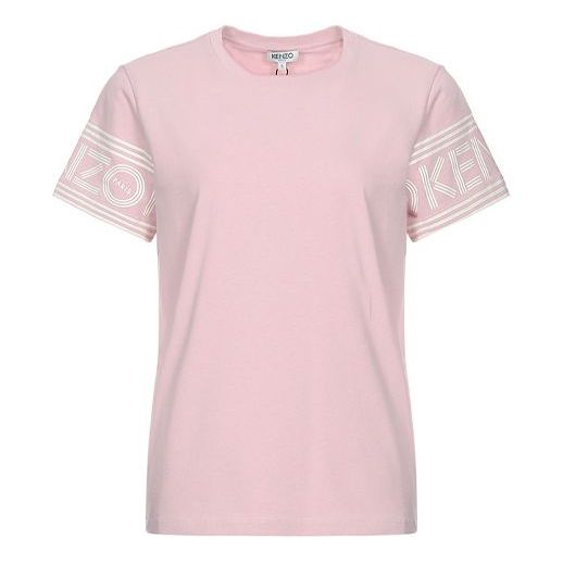 KENZO Cuff Logo Printing Short Sleeve Pink Red F86-2TS793-985-34