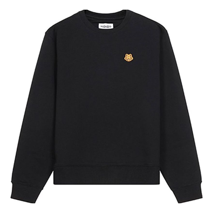 Men's KENZO SS21 Logo Round Neck Long Sleeves Black FB55SW0034ML-99