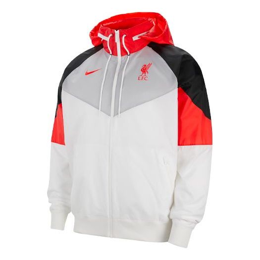 Nike MENS Windrunner Liverpool Football Sports Multicolor Jacket White CZ3417-100