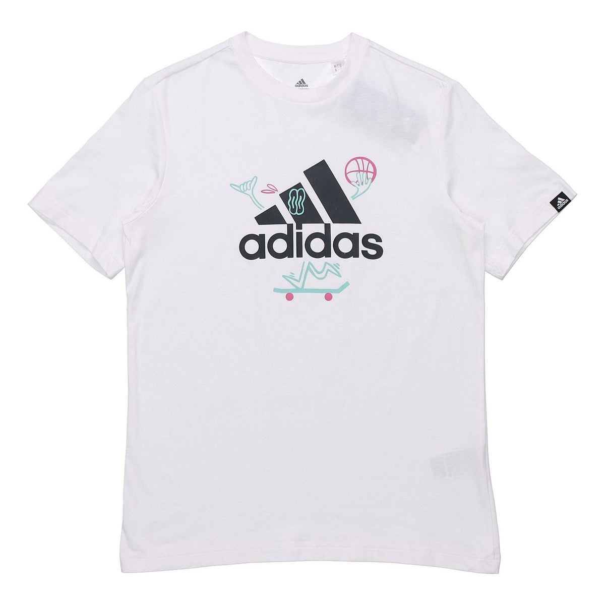 adidas Logo Printing Pattern Sports Male White GL3708