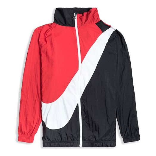 Nike Sportswear Woven Swoosh Jacket Logo Blackred BV3685-010