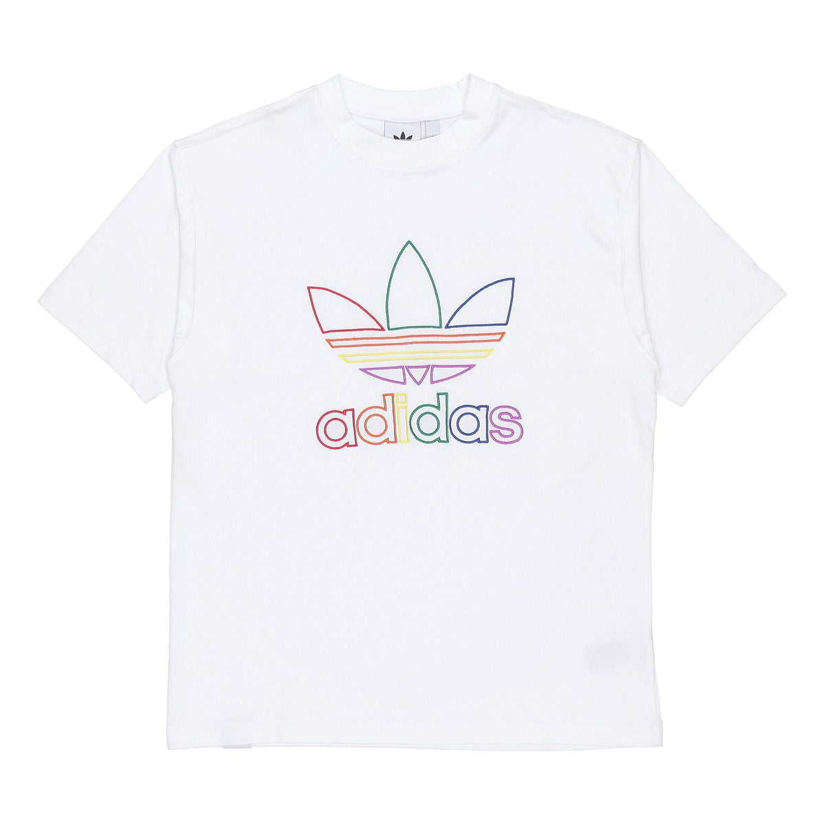 adidas originals Pride Tee Rainbow Logo Short Sleeve White FI0882