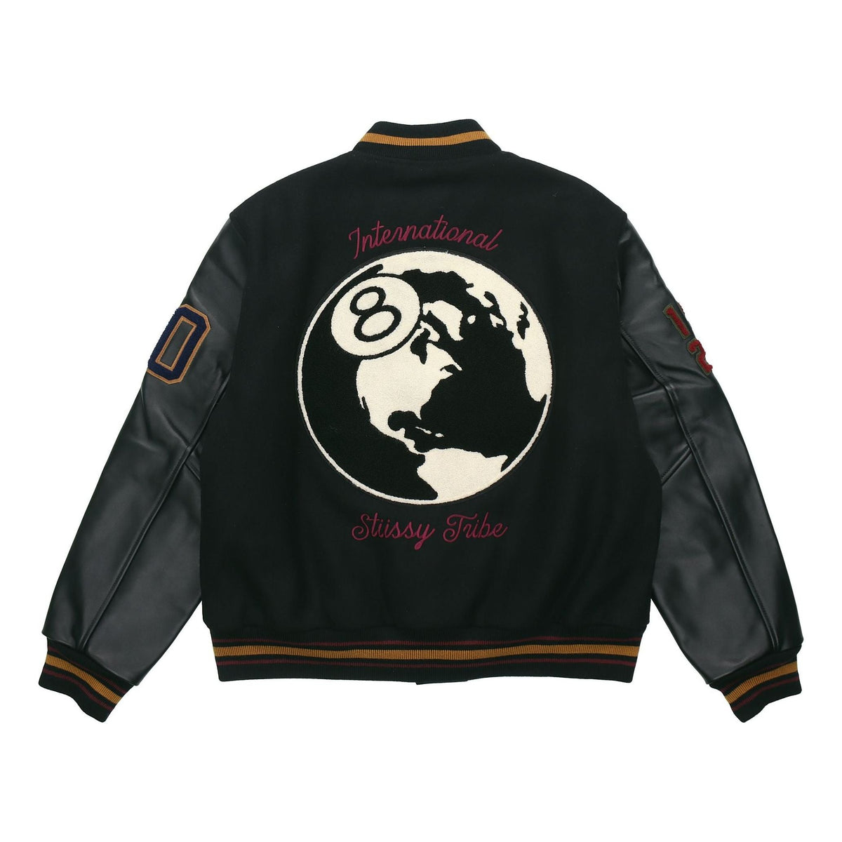 Men's Stussy limited Splicing Zipper Jacket Black 315167