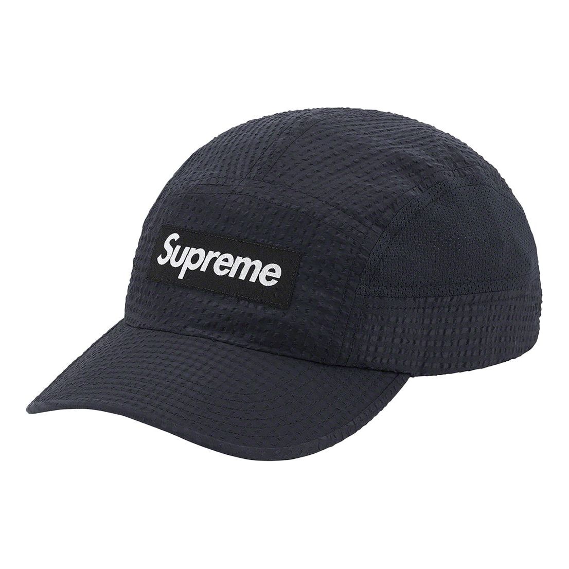Supreme Mesh Seersucker Camp Cap 'Black White' SUP-SS21-573