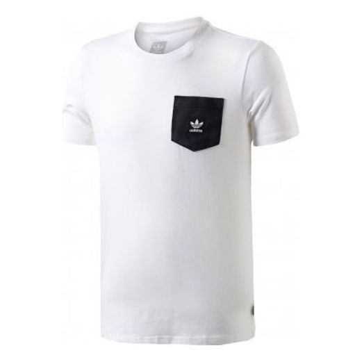 adidas originals Warp Pckt Tee Pocket Sports Round Neck Short Sleeve White CF3107