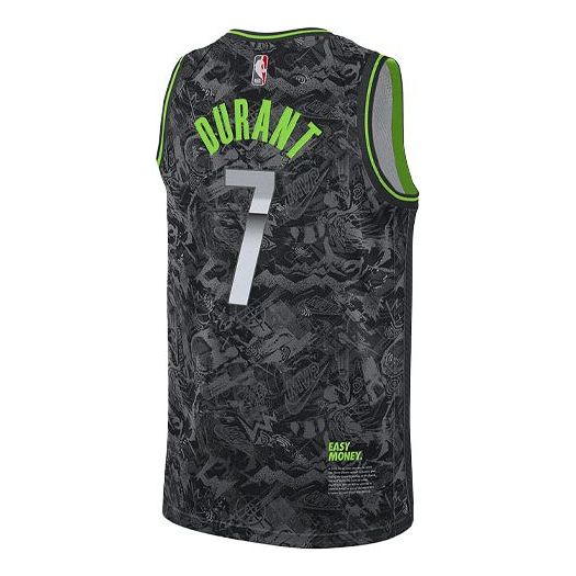Nike NBA Kevin Durant Brooklyn Nets 7 Jersey 'Black Gray' DA6954-073