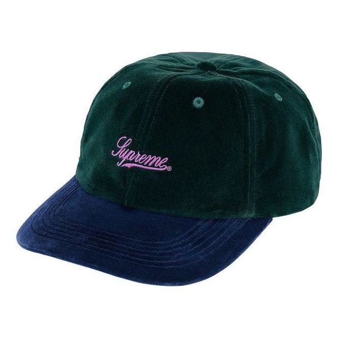 Supreme Velvet 2-Tone 6-Panel Cap 'Green Navy Pink' SUP-FW21-007