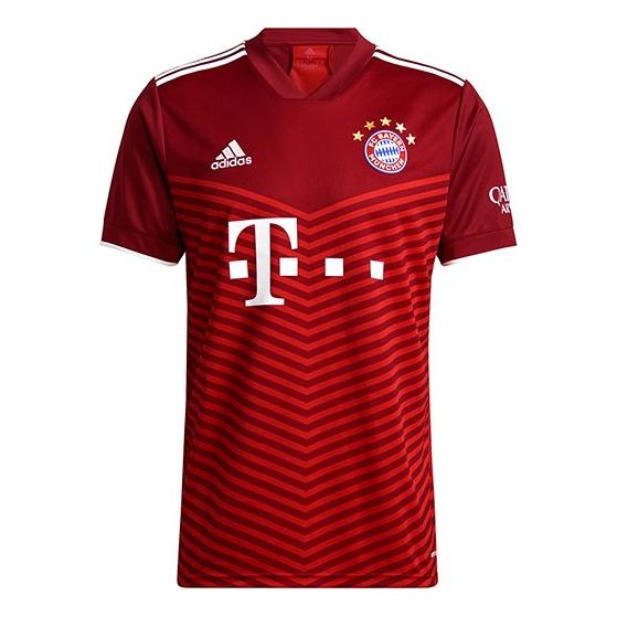 Men's adidas Fcb H Jsy Bayern Munich Black Home Fan Edition Sports Short Sleeve Soccer/Football Red GM5313