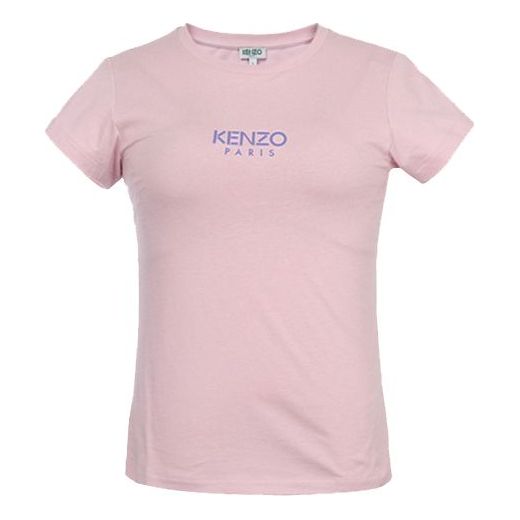 KENZO Alphabet Logo Pure Cotton Round Neck Short Sleeve Light Pink T-Shirt FA52TS710937-34