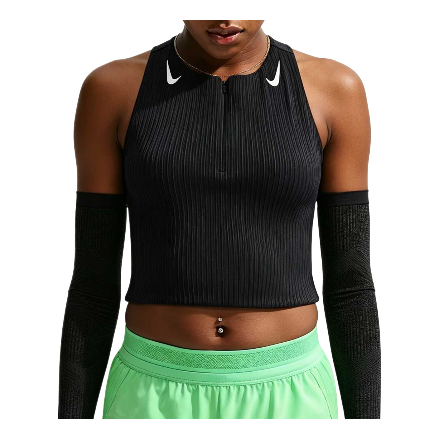 (WMNS) Nike x Keely Hodgkinson AeroSwift Dri-FIT ADV Cropped Tank Top 'Black White' IM7561-010