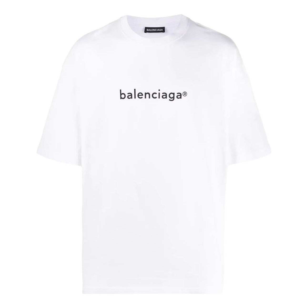 Men's Balenciaga Logo Printing Cozy Short Sleeve White 612966TIV549040