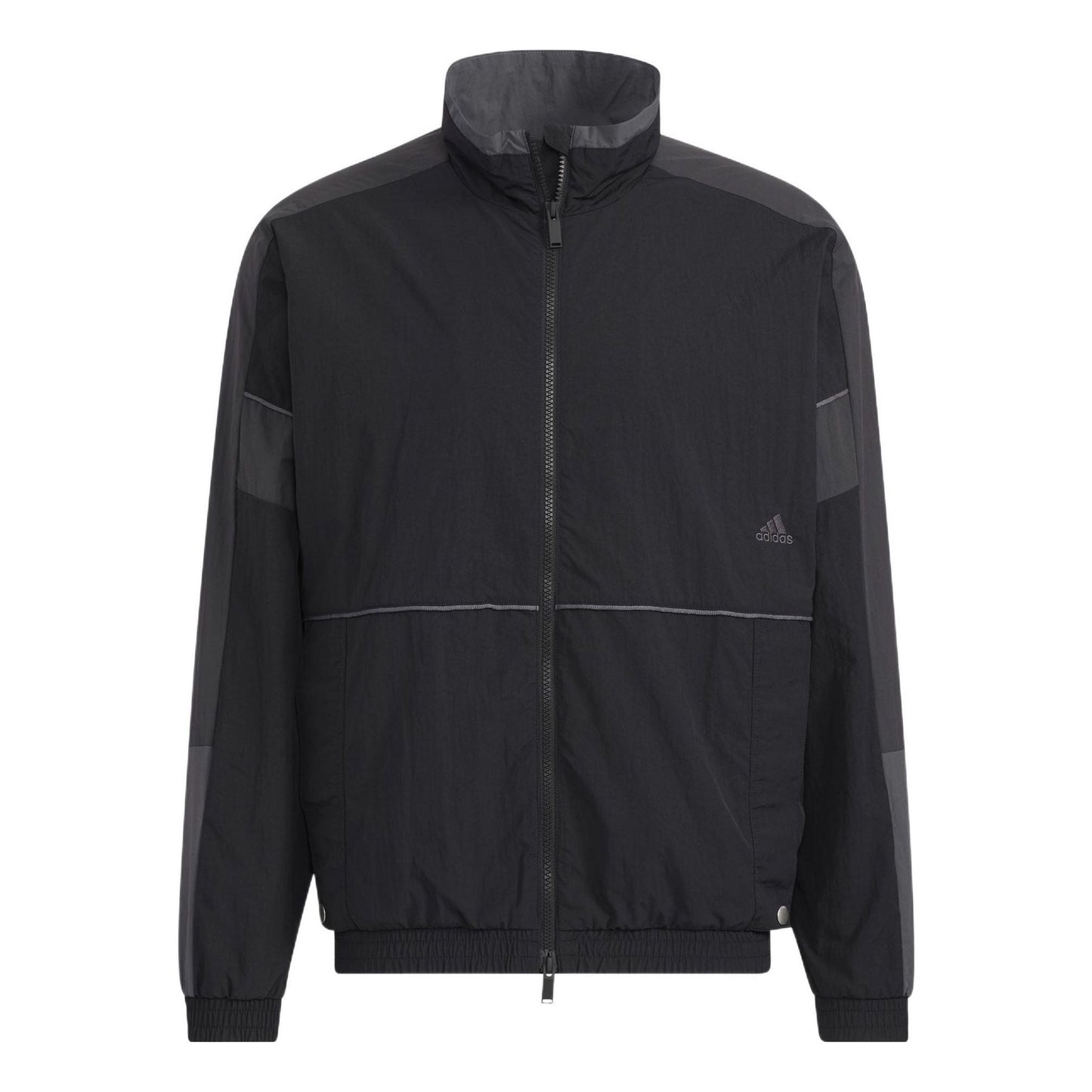 adidas Contrast Color Stitching Long Sleeves Sports Jacket Black HD0077