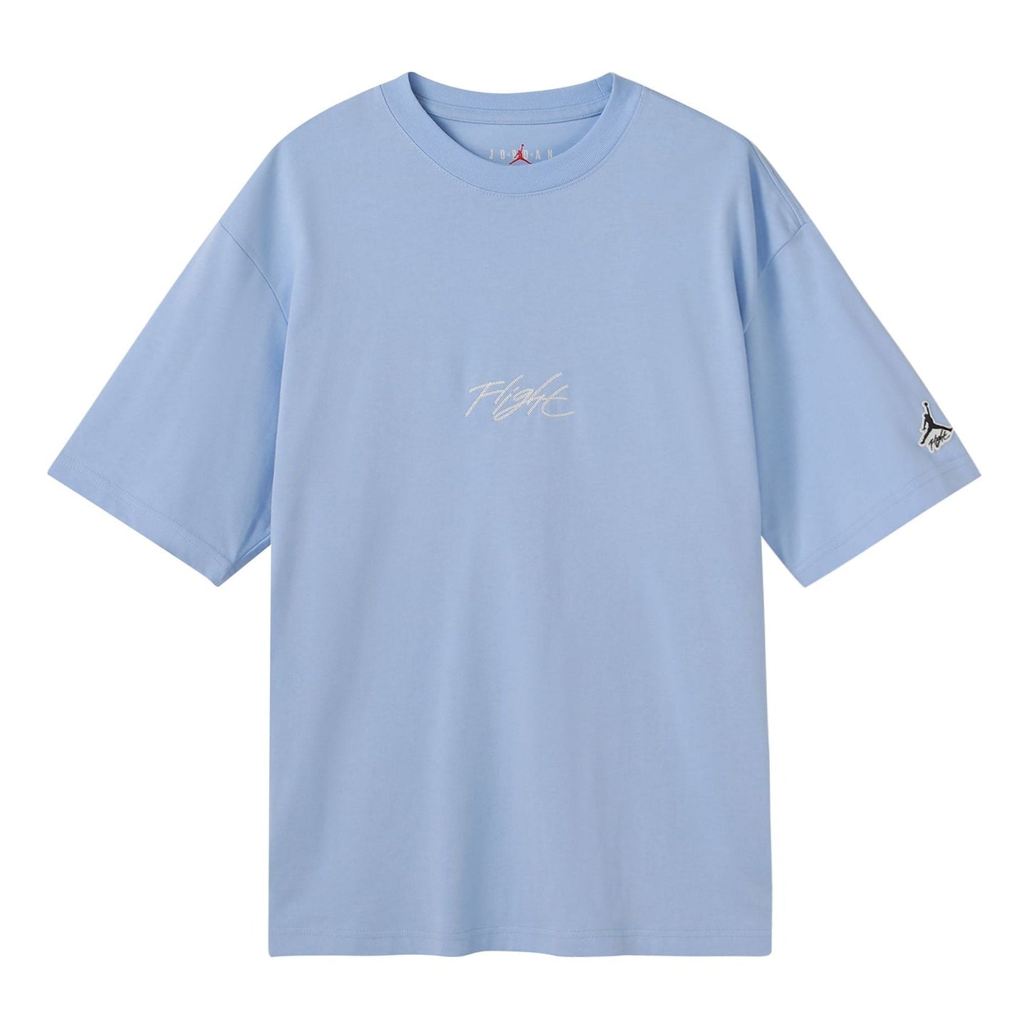 Men's Jordan Flight Essentials Embroidered Logo Sports Round Neck Short Sleeve Blue T-Shirt DA9890-469