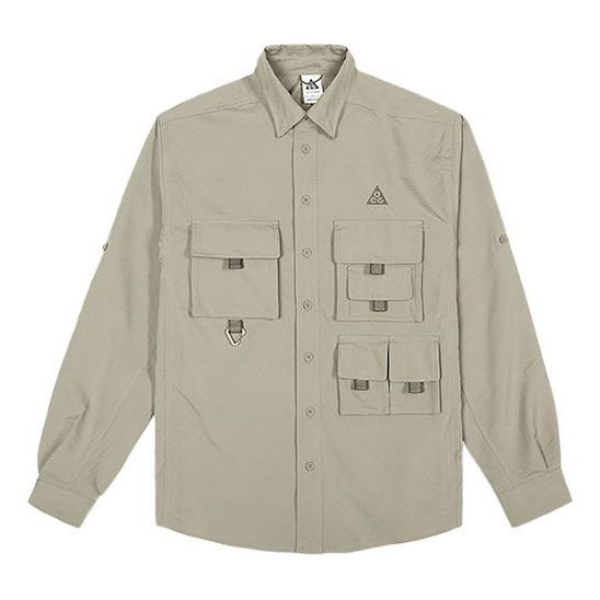 Men's Nike x ACG Dri-FIT ADV UV Devastation Trail Sports Functional Waterproof Pocket Long Sleeves Autumn Khaki Jacket DB1014-087
