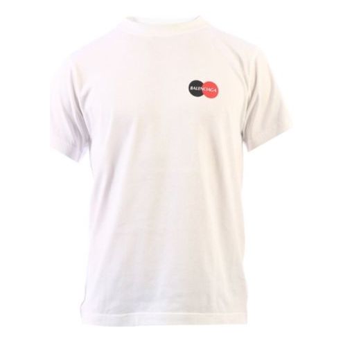 Men's Balenciaga Chest Logo Short Sleeve White 620967TIV799000