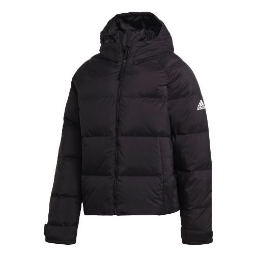 adidas Puffer Down Jkt Outdoor Sports hooded down Jacket Black FT2484