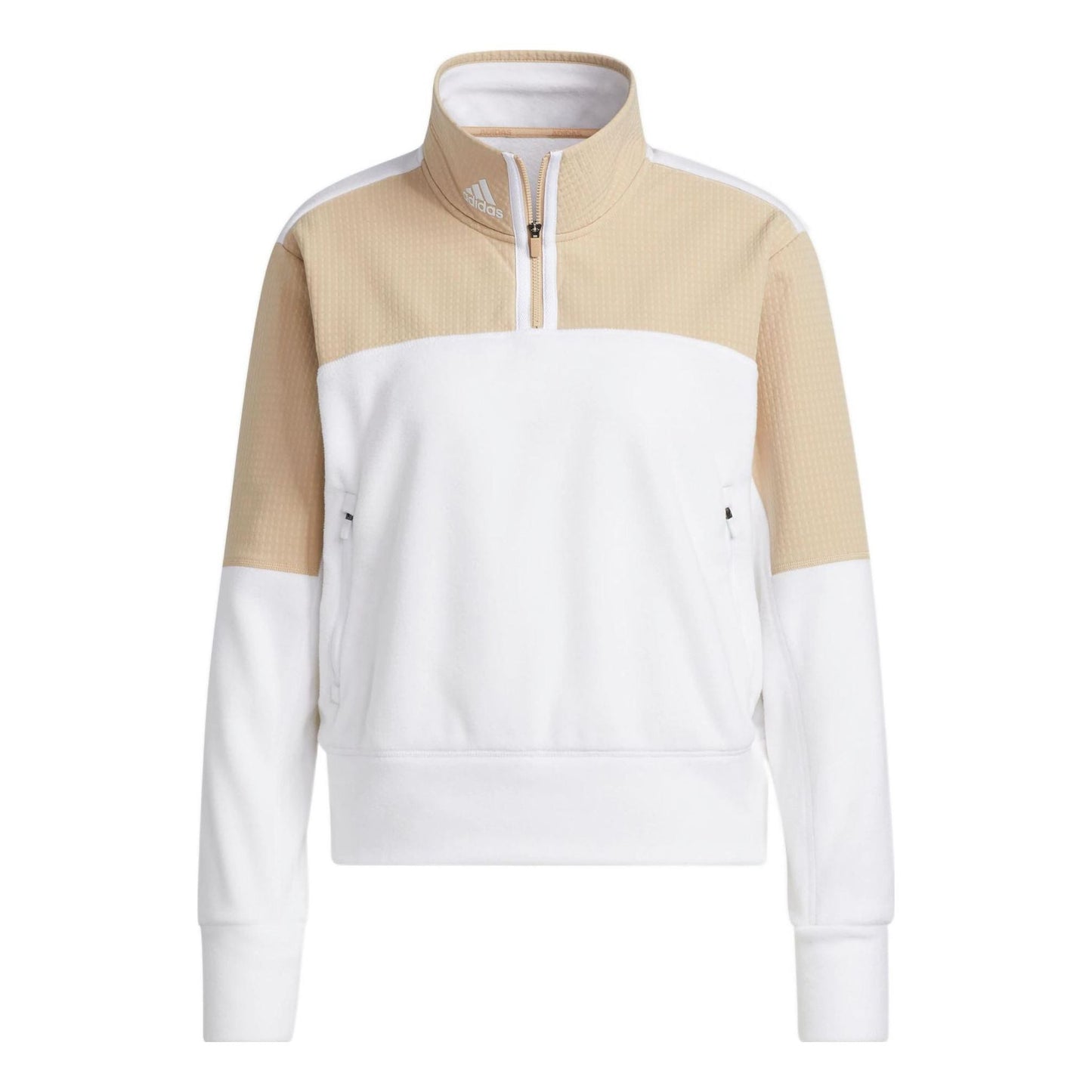 (WMNS) adidas 1/4-Zip Fleece Golf Jacket Asia Sizing 'White Beige' HG6996