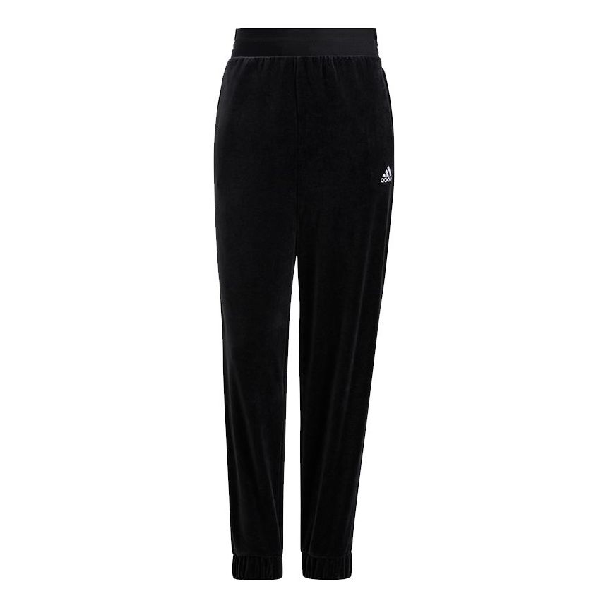 (WMNS) adidas Velour Pants Asia Sizing 'Black' HG1847