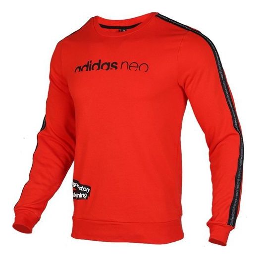 adidas neo M UT SWEAT Sports Round Neck Pullover Red EI4351