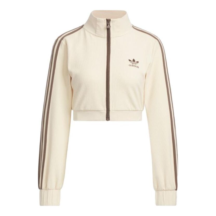 (WMNS) adidas Cropped Jacket Asia Sizing 'Beige' IP3005