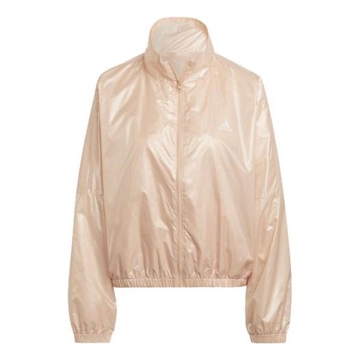 (WMNS) adidas Wvn Jacket W Logo Printing Bright Sports Stand Collar Yellow HI1198