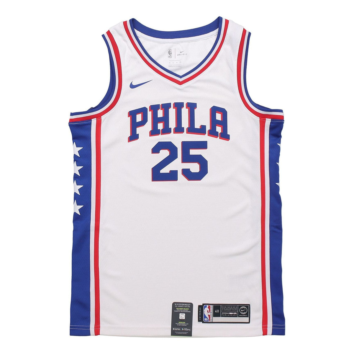 Nike NBA 2019-20 Season SW Fan Edition Philadelphia 76ers Home Simmons 2 No. 5 Jersey 'White' CJ7677-102