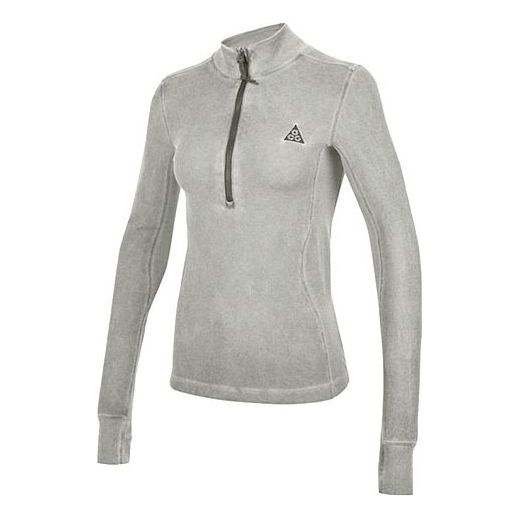 (WMNS) Nike x ACG Steeple Rock Half Zipper Slim Fit Long Sleeves Gray T-Shirt DH3096-010