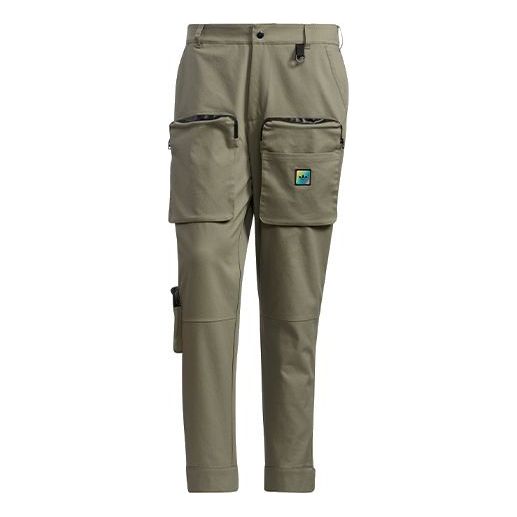 adidas originals Premium Wv Pnt Multiple Pockets Cargo Sports Long Pants Green GV0917
