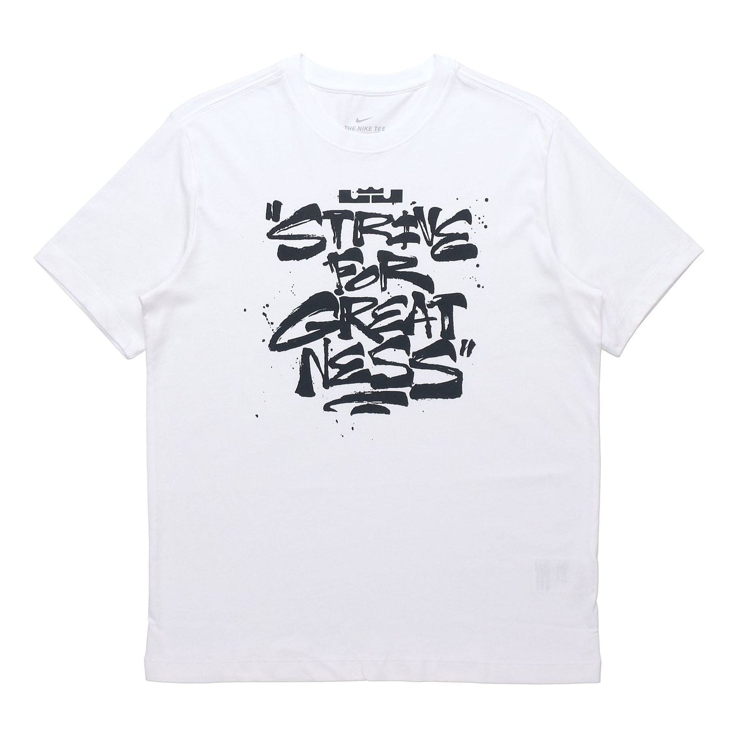 Men's Nike Lebron Strive for Greatness Basketball Sports Alphabet Printing Round Neck Short Sleeve White T-Shirt DD0786-100
